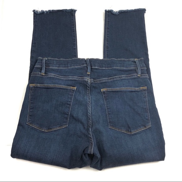 FRAME LE HIGH RISE SKINNY RAW HEM CROP BLUE JEANS - Picture 5 of 8